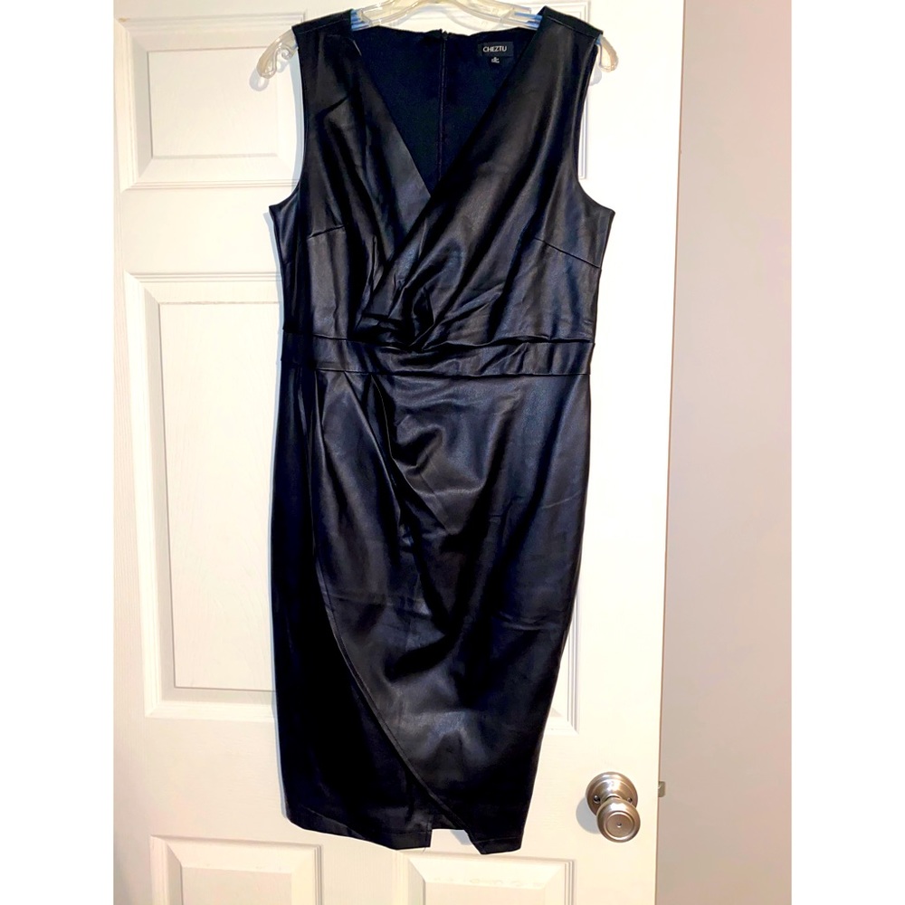 Black Faux Leather Dress